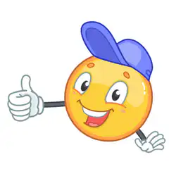 Smiling emoji giving thumbs up