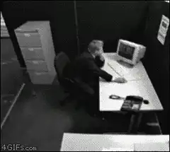 Man smashes computer, robot comes to life
