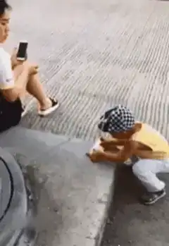 Toddler throws phone into water