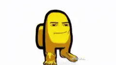 Yellow Among Us Impostor Smirking