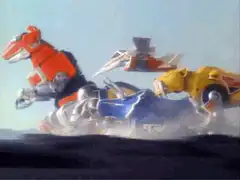 Power Rangers Zords running