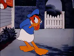 Donald Duck laughing then shocked