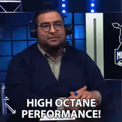 Man saying high octane performance