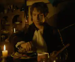 Bilbo Baggins eating dinner