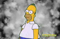 Homer Simpson melting into smoke