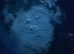 Lightning storm in hurricane eye