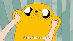 Jake the Dog melting into a skeleton