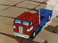 Optimus Prime transforms from truck to robot