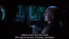Cypher explains he sees people not code