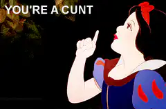 Snow White pointing finger