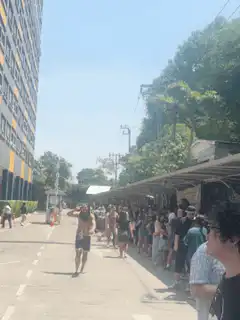 Man posing for camera on street