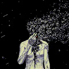 pixel art person head exploding