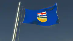 Alberta flag waving in the wind