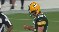 Aaron Rodgers thumbs up to referee