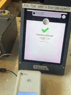 Payment received on iPad
