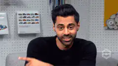 Man points to verified text