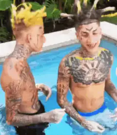 Lil Pump and 6ix9ine in a pool