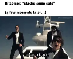 Bitcoiner stacks sats I'm on a boat