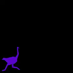 purple ostrich silhouette running