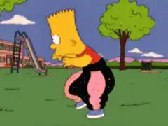 Bart Simpson farting in the park