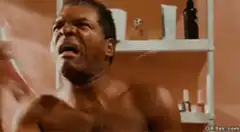 Samuel L. Jackson screaming in shower