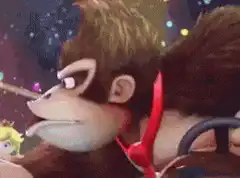 Donkey Kong and Diddy Kong surprised