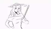 Woman with hat turns halo