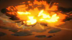Goku powering up with energy beams