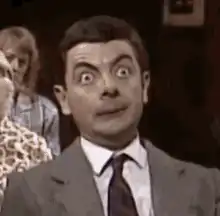 Mr. Bean wide-eyed shock