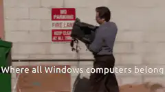Man throws computer in dumpster