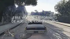 GTA V car drives past pedestrians