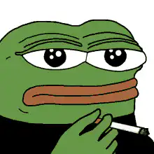 Pepe smoking a cigarette