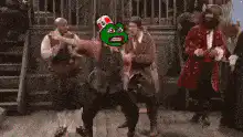 Pirate dancing with Pepe meme face
