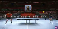 Jesus playing table tennis