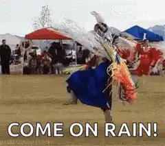 Native American dancer spins with 'COME ON RAIN'