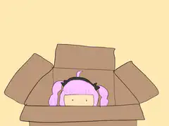 pink hair character rises from box