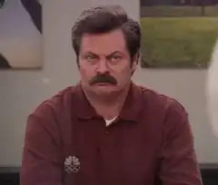 Ron Swanson angry face