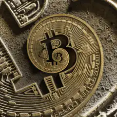 Golden Bitcoin Coin Rotating