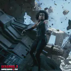 Lady Deadpool kicks panda balloon