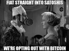 Fiat Straight Into Satoshis Meme