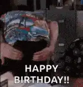 Happy Birthday Peeing GIF