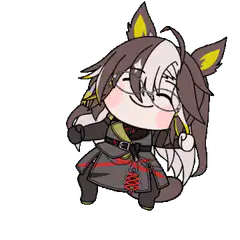 Chibi horse girl character dancing