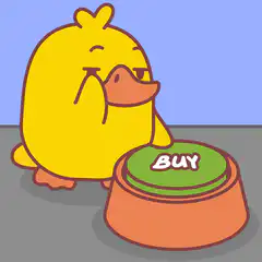 Yellow blob eating a burger