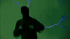 Man shooting lightning from fingers