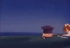 pony tied to a post