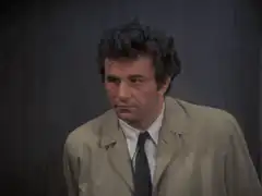 Peter Falk as Columbo looking confused