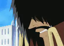 Portgas D. Ace tied up and laughing