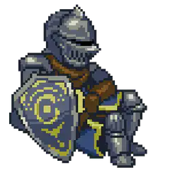 pixel knight drinking potion