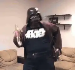 Darth Vader dancing with bottles