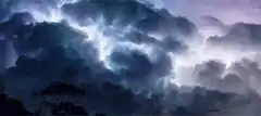 Dark storm clouds with lightning